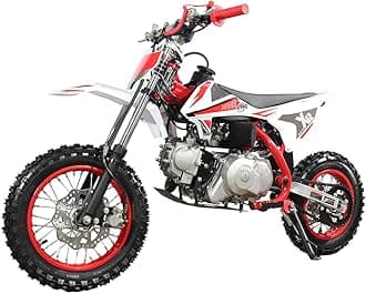X-PRO X12 110cc Dirt Bike Automatic Transmission Electric Start Gas Dirt Bike Pit Bikes Youth Dirt Pitbike,12"/10" Tires!(Red)