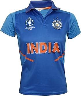 KD Cricket Custom Jersey WC 2019 Supporter T-Shirt ODI Cricket Team Uniform India Australia South Africa England Pakistan Bangladesh Sri Lanka with Your Choice Name and Number Print(CU-IND42)