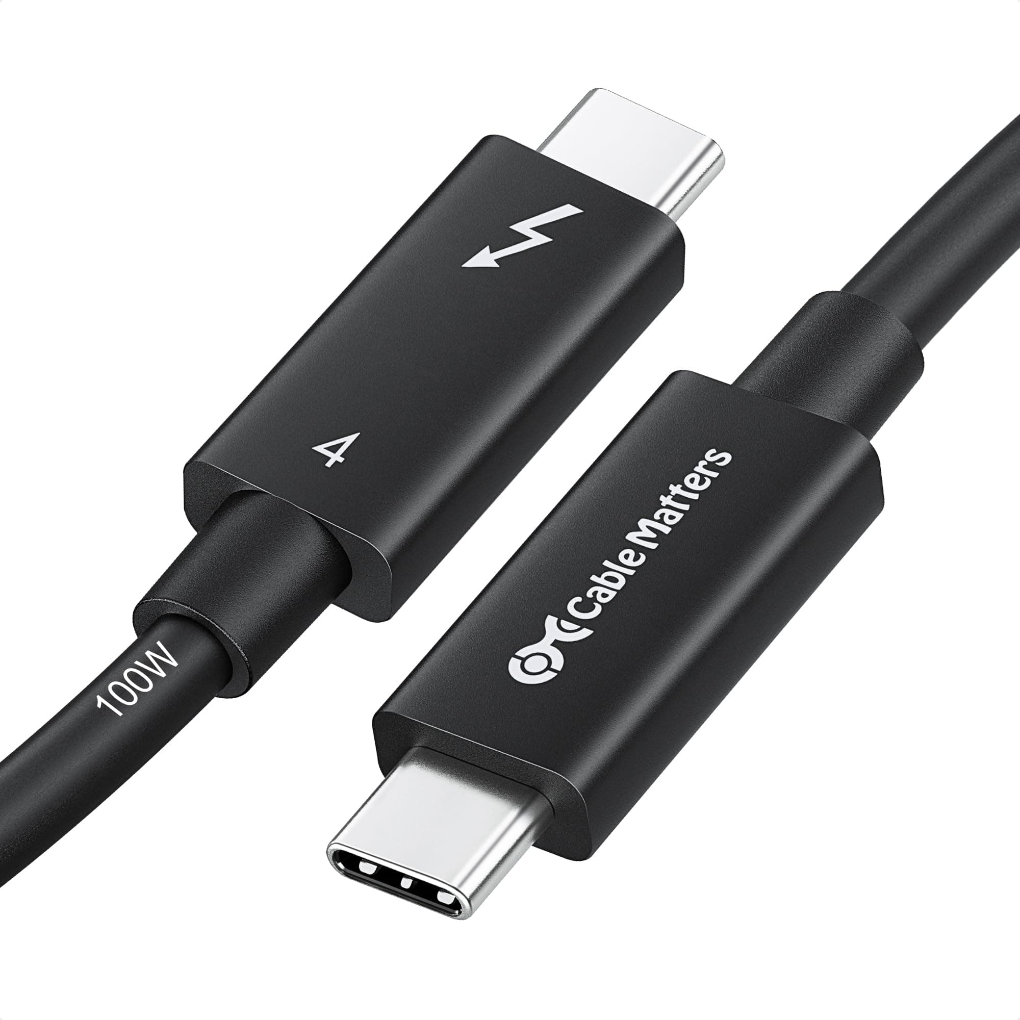 Cable Matters [Intel Certified] 40Gbps Active Thunderbolt 4 Cable 6.6 ft with 100W Charging and 8K Video, Black - Fully Compatible with USB C/USB-C, USB4, and Thunderbolt 3
