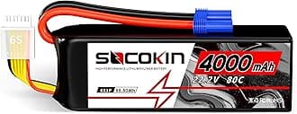 22.2V 6S Lipo Battery 4000mAh 80C Lipo Battery with EC5 Connector Soft Case for X Class Drone Racing 70MM 8MM 90MM EDF RC Quadcopter Airplane Helicopter Car Truck