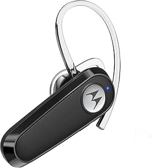 Motorola Sound HK126 Bluetooth Earpiece - in-Ear Wireless Mono Bluetooth Headset with 8-Hour Talk Time, Voice Assistant Compatible, Connects to 2 Devices - Lightweight Bluetooth Phone Earpiece