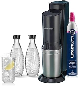 SodaStream Aqua Fizz Sparkling Water Machine (Black) with Co2 & Glass Carafes
