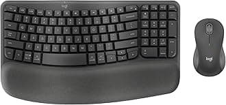 Logitech Wave Keys MK670 Combo, Wireless Ergonomic Keyboard with Signature M550 L Wireless Mouse, Comfortable Natural Typing, Bluetooth, Logi Bolt, for Multi-OS, Windows/Mac - Graphite