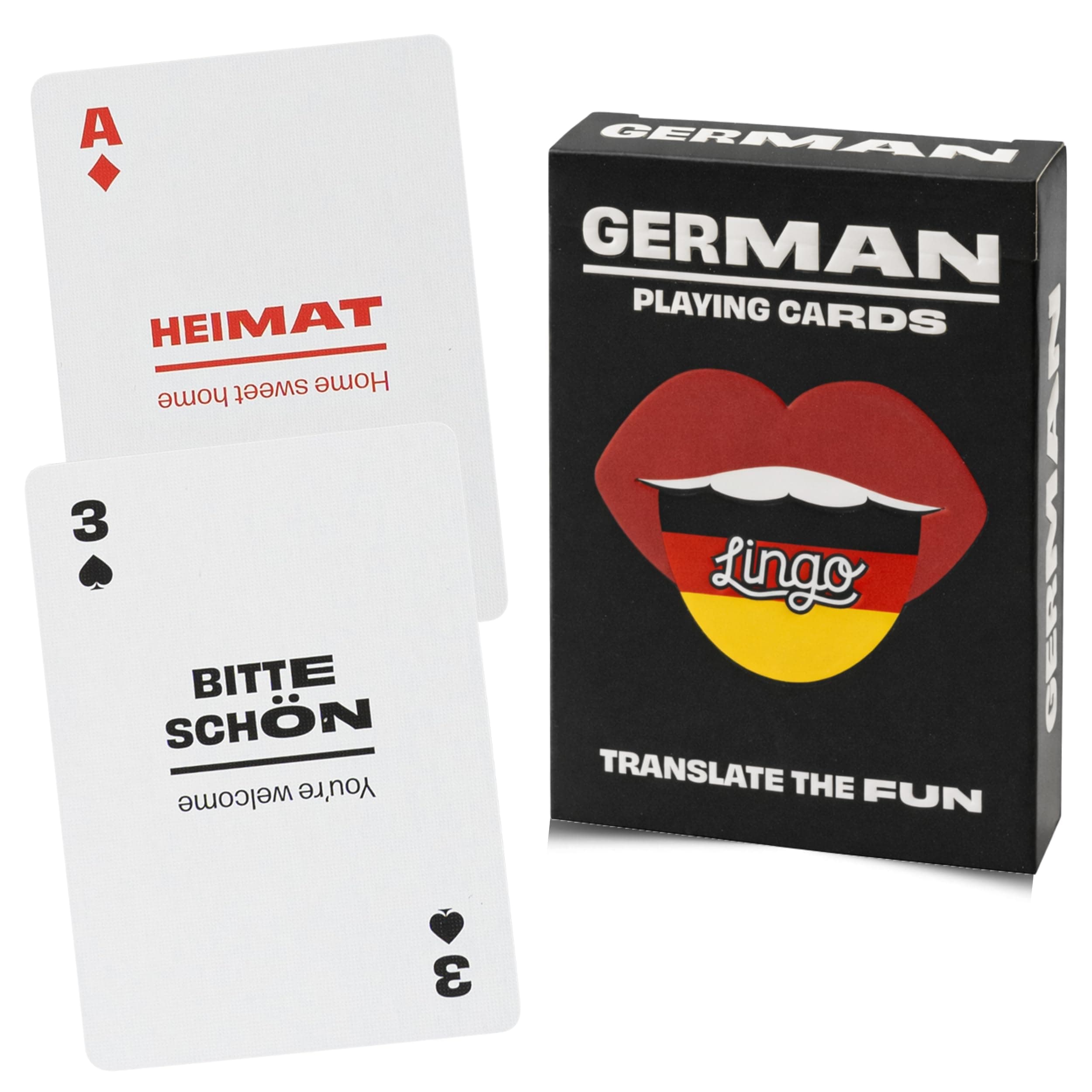Lingo Playing Cards | Language Learning Game Set | Fun Visual Flashcard Deck to Increase Vocabulary and Pronunciation Skills (German)