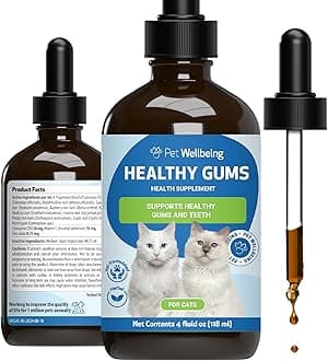 - Pet Wellbeing Healthy Gums for Cats - Topical Drops for Oral Care, Dental Health & Fresh Breath - NASC Certified & Vet-Formulated - 4 oz Liquid