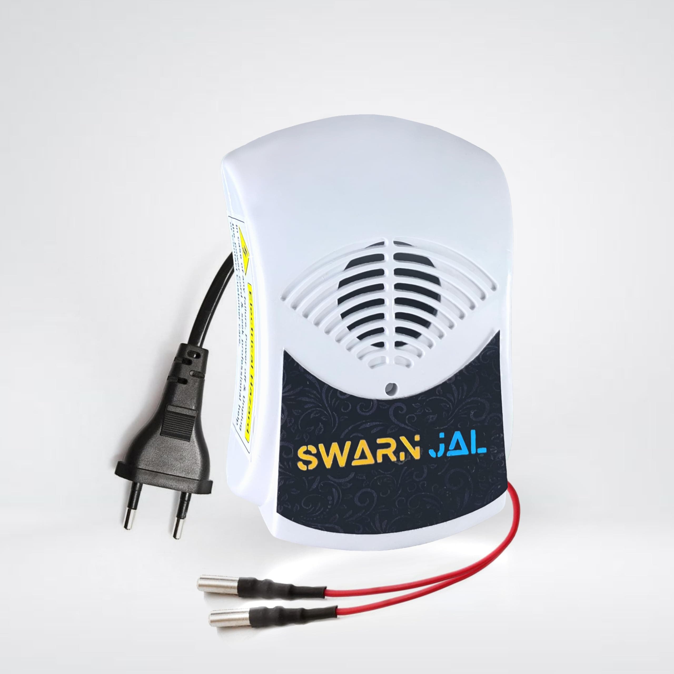 Swarn Jal ® (Model: Aqua Mini Basic) Electric Water Tank Overflow Alarm, 220V AC Powered, Loud Human Voice, Two Sensors, Shock Proof-Insulated from Mains, Hindi-English Human Voice