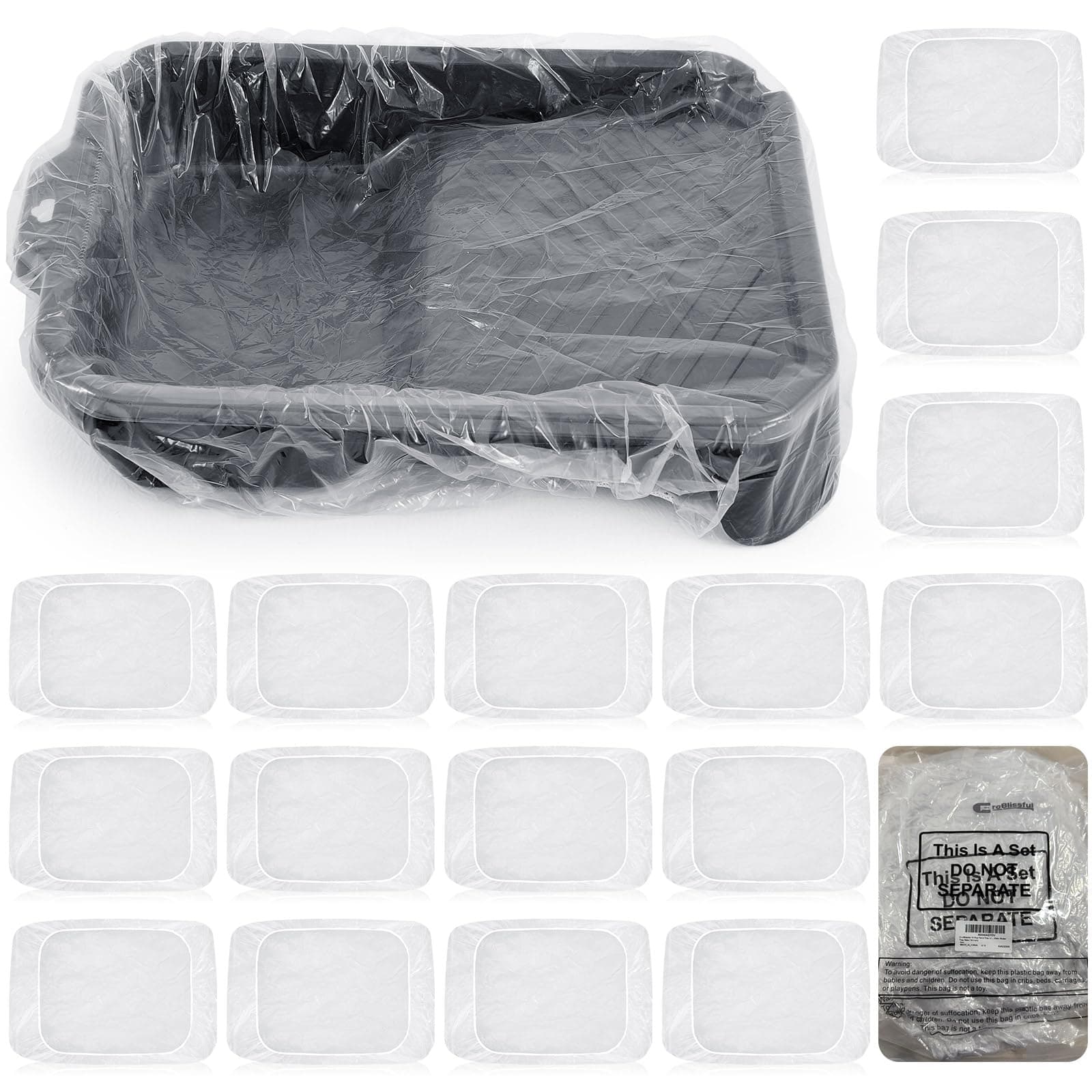 20 Pcs Paint Tray Liners Disposable Paint Roller Tray Liners Paint Pan Liners Paint Roller Tray Sets (18 Inch)