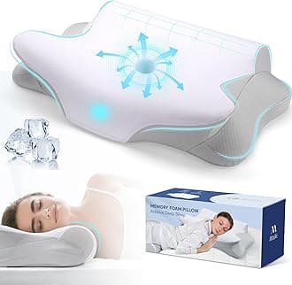 Misiki Cervical Neck Pillow, Roll Side Memory Foam Contour Pillow for Side Back Stomach Sleepers, Orthopedic Ergonomic Pillow for Neck Pain Relief with PillowcaseOEKO-TEX STANDARD 100