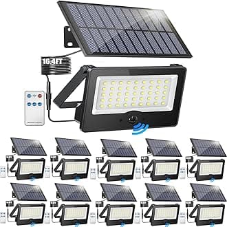 10Pack Solar Outdoor LED Wall Lights,20W Motion Sensor Security Lights with 3 Lighting Modes Cordless LED Flood Light Solar Wall Lights Waterproof Solar Powered Lights for Wall Garden Garage