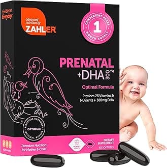 ZAHLER Prenatal DHA, Vitamins for Mother and Child, New Improved Vegetarian with DHA, 60 Softgels