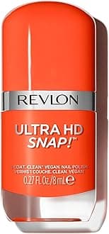 REVLON Ultra HD Snap Nail Color, Natural Rich Glossy Polish, 100% Vegan Formula, No Base or Top Coat Needed, 007 Hot Stuff, 0.27 fl oz