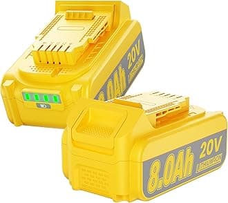 Advanced 8.0Ah Replacement for Dewalt 20v Max Battery Compatible with XR DCB200 DCB201 DCB204 DCB206 DCB207 DCD/DCF/DCG Compatible with Dewalt 20V Cordless Power Tools
