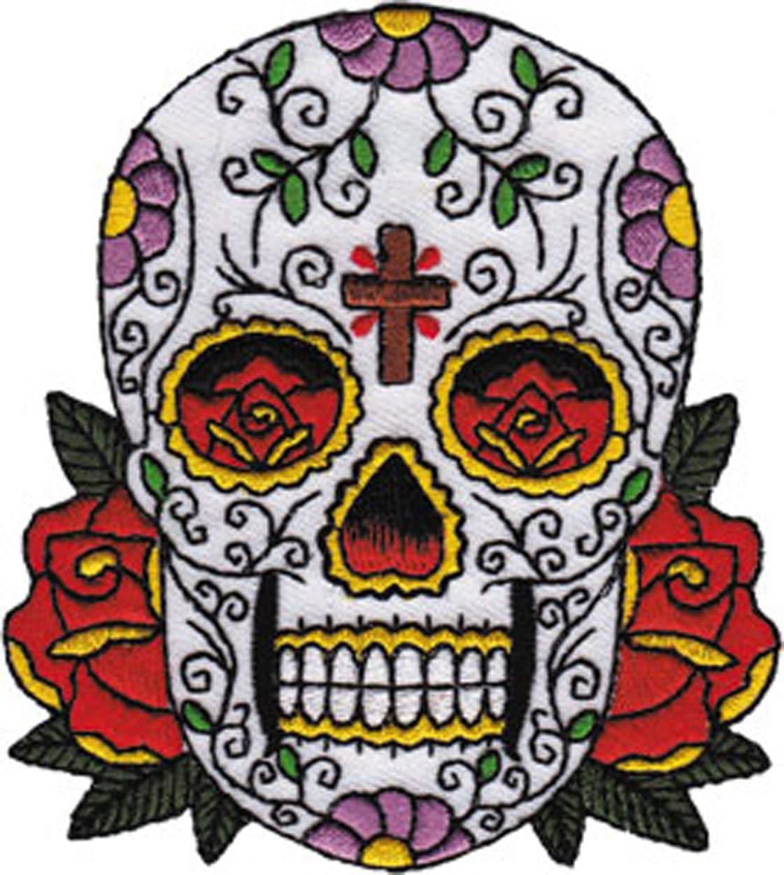 Application Candy Skull with Cross Patch