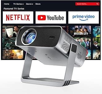[Compatible with Netflix & Dolby Audio] Smart Projector 4K Support, XuanPad WiFi Bluetooth Projector with 280°Adjustable Stand, Built-in App, Auto-Focus & Auto Keystone, 1.1 Short Throw