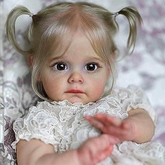 22'' Reborn Baby Doll Girl - Lifelike Toddler with Curly Hair, Full Body Vinyl Silicone for Kids 3+, White Princess