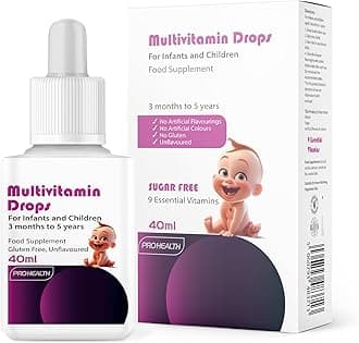 ProHealth Multivitamin Drops for Infants and Children 3 Months to 5 Years - Sugar-Free, Gluten-Free, 40ml (50 Days Supply)