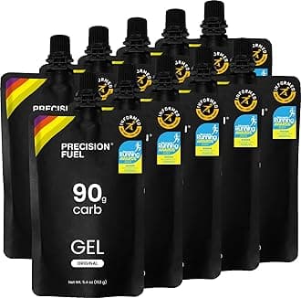 Precision Fuel PF90 Energy Gels - Mild Flavour Running Gels for Endurance Athletes, 90g Carbohydrate, Easy-to-Digest, Perfect for Running & Long-Duration Sports, 153g (Pack of 10)