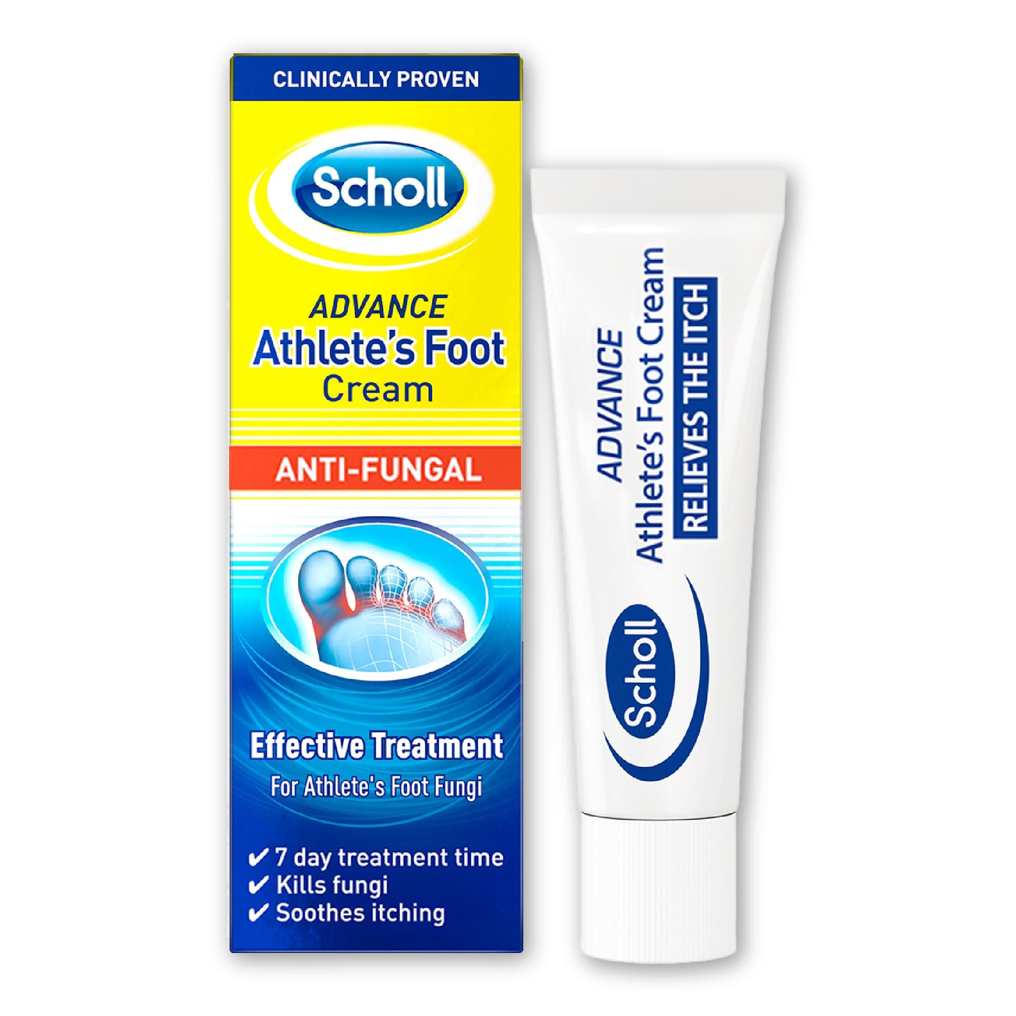 Scholl Advance Athlete's Foot Cream, 15g - Antifungal Treatment Cream for Athlete's Foot, Kills The Fungi That Cause Athlete's Foot
