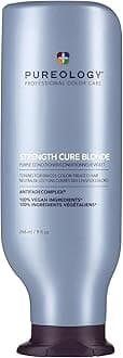 Pureology Strength Cure Blonde, Purple Conditioner, Restore & Tone for Brassy Blonde Hair, Vegan Formulas, Sulphate Free for a Gentle Cleanse