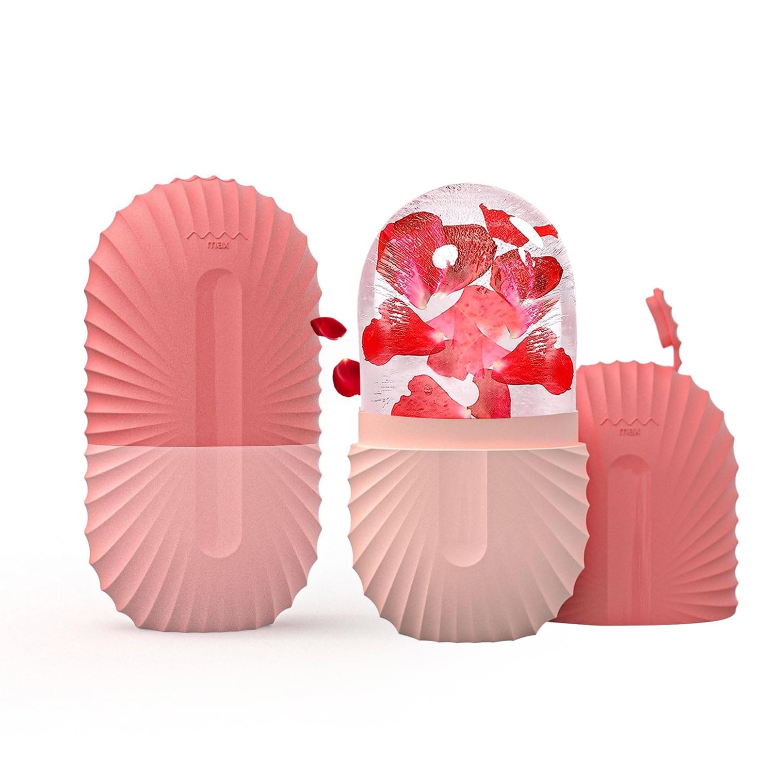 JasCherry Ice Roller for Face,Reusable Face Roller Skin Care,Ice Face Roller for Face&Eye Puffiness Relief,Facial Ice Roller for Face Care,Silicone Ice Mold,Ice Globes for Beauty,Face Massager(Pink)