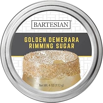 Bartesian Golden Demerara Sugar Cocktail Glass Rimmer - Dessert Cocktails Flavored Sweet Rimming Garnish for Bar Drink Glasses - Professional Home Bartending Mixology Supplies