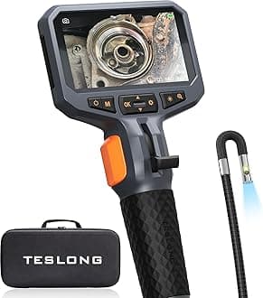 Dual-Lens Endoscope with Light, Rotating Endoscope with 4.5 Inch LCD Screen and Moving Head - Inspection Camera/Tube Camera (1.55 Metres/8.5 mm)