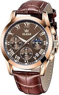 OLEVS Men's Watches Analog Quartz Chronograph Dress Watch Multifunctional Stainsteel Steel Waterproof Classic Original Watch for Man