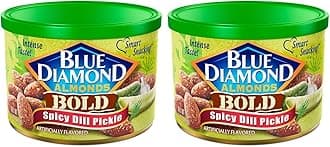 Spicy Dill Pickle Flavored Snack Nuts, 6 Oz Resealable Can (Pack of 2)