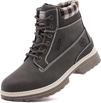 ANJOUFEMME Work Hiking Boots for Women Waterproof - Womens Outdoor Ankle Boots Lightweight Snow Winter Boots for Trekking Walking