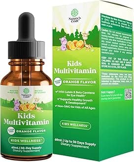 Natures Craft Liquid Multivitamin for Kids Immunity Support - Yummy Toddler Supplement with a C D3 E B6 and Vitamins of All Ages High Absorption 2Fl Oz (Pack of 1)
