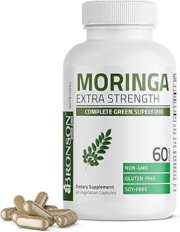Bronson Moringa Extra Strength Capsules Moringa Oleifera Powder, 60 Count