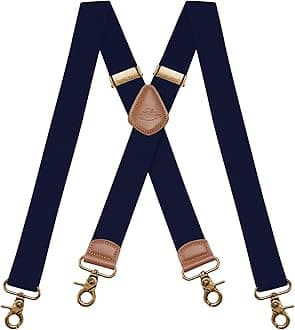 Mens Braces for Trousers with Strong 4 Hook-Clips, Vintage Suspenders Braces for Men & Women Heavy Duty Elastic Adjustable X Shape