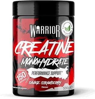 Warrior Creatine Monohydrate Powder 500g (150 Servings) – Pure Micronised Creatine Powder Supplement for Men & Women, Pre & Post Workout Strength, Muscle Growth & Recovery, Vegan – Savage Strawberry