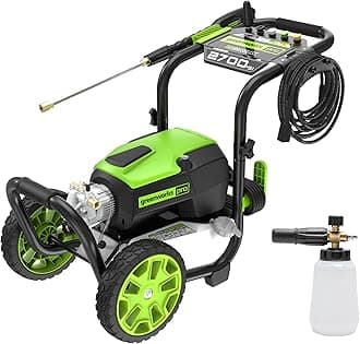 Greenworks 2700 PSI Pressure Washer (2.3 GPM Max) with Foam Cannon - Powerful Enough to Remove Pesky Dirt and Grime on Siding, Fences, Patios, Driveways, and Sidewalks