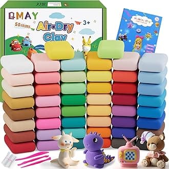 Sponsored Ad - QMay Air Dry Clay 50 Colors-DIY Modeling Clay Starter Kit with Sculpting Tools, Great Gift for Artistic Kids