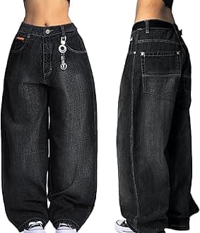 Women Boyfriends Hip Hop 90s Vintage Baggy Jeans Loose Denim Pants Mid-Low Waist Jeans