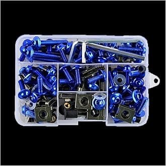 Motorcycle Nut Bolt Parts For Bajaj For Pulsar 200 For NS For Pulsar200 RS/200 AS 200 177 PCS Motorcycle Fairing Screws(Size:Blue)
