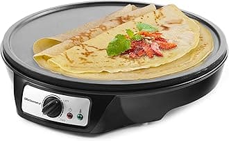 Elite Cuisine ECP-126 Crepe Maker Griddle, 12", Stainless Steel