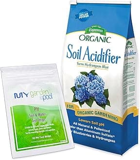 Espoma Organic Soil Acidifier 6 lbs Bag with PH Soil Test Strips 20 ct. Bag - Acidify Soil, Enhance Hydrangea Color, Embrace Organic Gardening, Achieve Optimal Soil Balance