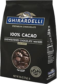 Ghirardelli Chocolate Company 100% Cacao Unsweetened Wafers, 5lb. Bag (Pack of 1)