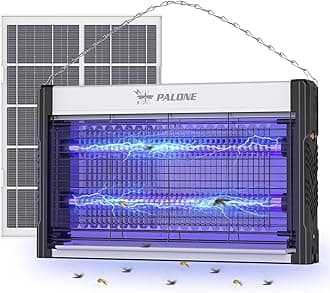 PALONE Bug Zapper, 4000V Powerful Solar Fly Killer, Electric Fly Zapper with 3600mAH Battery, Mosquito Killer UV Light Trap Flying Insects for Living Room, Home, Indoor Garden Yard or Domestic Usage