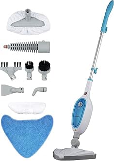 USM13 10-in-1 Multifunction Upright Steam Cleaner Mop | Kills 99.9% of Bacteria | Steamer For Cleaning Hard Floors, Carpets, Bathroom, Kitchen, Windows, Garments & Upholstery | 6m Power Cord