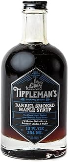 Tippleman's Barrel Smoked Maple Syrup - Non-Alcoholic Cocktail Mixer - Cocktail Syrup for Beverages, Old Fashioned Mix, Desserts, and Breakfast - All Natural Ingredients - Makes 26 Cocktails