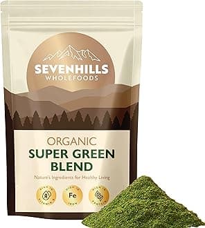 Organic Super Greens Blend 400g | with Spirulina, Chlorella, Wheatgrass, Barley Grass | Supports Skin, Immunity & Reduce Tiredness | 80 Servings | UK Made