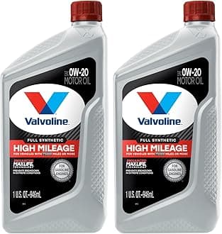 Valvoline Full Synthetic High Mileage with MaxLife Technology SAE 0W-20 Motor Oil 1 QT (Packaging May Vary) (Pack of 2)