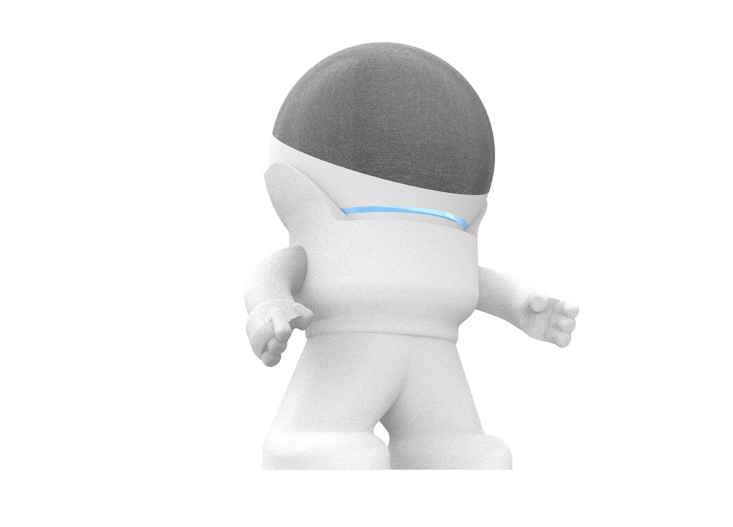 Desk Stand Stand for Alexa Smart Speaker Echo Dot 4th Generation -Amazon-Mr. Bill (White)