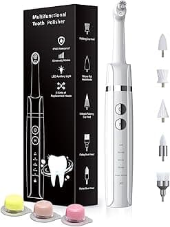 Zahnheld Tooth Polisher, Rechargeable Tooth Whitening Kit for Teeth Cleaning and Whitening, with 3 Tooth Polish Paste and 5 Brush Heads, LED Light, Easy to Use at-Home Personal Dental Care Kit
