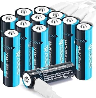 Rechargeable Lithium AA Cell Batteries with USB-C Charging Cable, 1.5v 2100mAh AA Size Battery for Xbox,Toys(12 Pack)