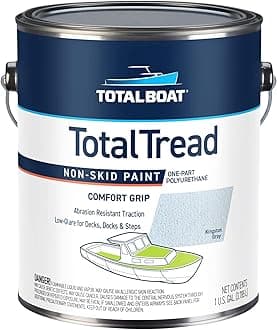 TotalBoat Non-Skid Deck Paint, Marine-Grade Anti-Slip Traction Coating for Boats, Wood, Fiberglass, Aluminum, and Metals (Gray, Gallon)