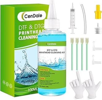 Premium DTF Printhead Cleaning Solution - Universal Printhead Cleaner Kit for Any DTF & DTG Printers, Print Head Cleaning Kit for Epson ET8550 L1800 XP15000 R1390 XP600 Ink Printer (100ML)